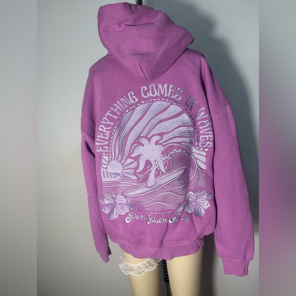 Purple Hoodie with Surf Graphic